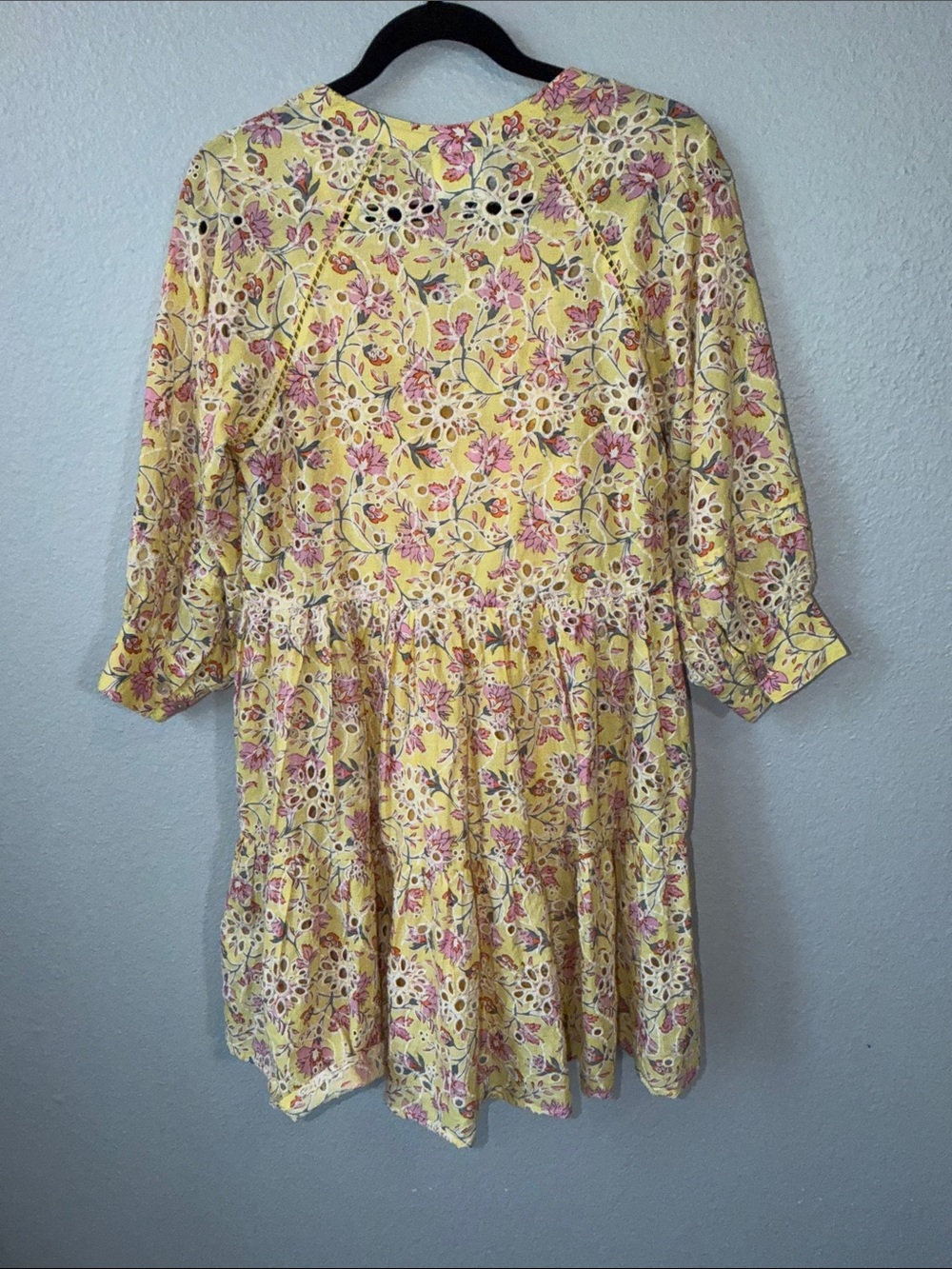 Yellow Floral Eyelet Dress - Picture 8 of 10